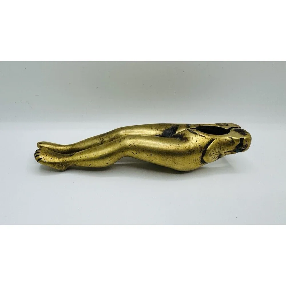 Vintage Handmade Brass  Figural Legs Nutcracker Nut Shell Cracker